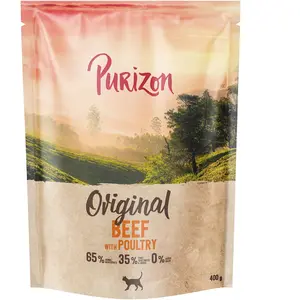 400g Purizon Adult boeuf, poulet sans céréales - Croquettes pour chat pas cher