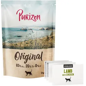 2kg Purizon Sterilised Adult Agneau avec poulet - sans céréales croquettes pour chat pas cher