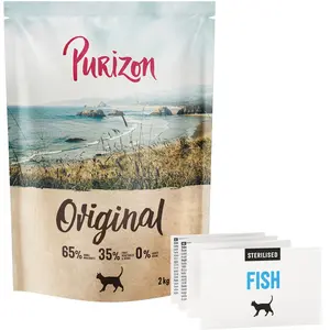 2kg Purizon Sterilised Adult poisson - sans céréales croquettes pour chat pas cher