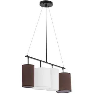 UNIPRODO Plafonnier 4 ampoules Abat-jour en tissu Lampe de plafond Écl... pas cher