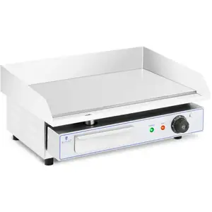 Plancha Électrique Professionnelle Plaque De Cuisson Lisse Acier 55x40...