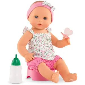 Corolle Poupon Emma fait pipi fleurie rose TU pas cher