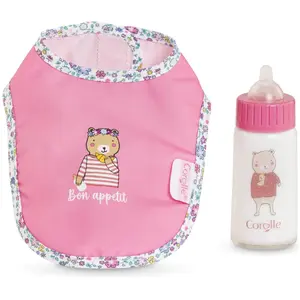 Mes Accessoires Poupons Corolle Bb36/42 Bavoir + Biberon Magique