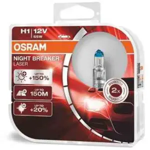 Comparateur de prix : 2 ampoules phare auto NIGHT BREAKER LASER H1 - Osram - Halogène 12V