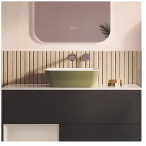Comparateur de prix : Vasque carrée à poser - VILLEROY & BOCH - Artis - Vert sauge - TitanCe...