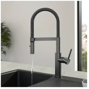 Comparateur de prix : Robinet cuisine VILLEROY ET BOCH Steel expert 2.0 anthracite