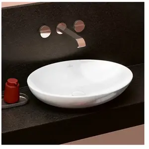 Villeroy & Boch Loop & friends opzetwastafel 62x42cm ovaal met overloop witVendu parbol