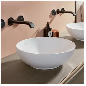 Villeroy & Boch Loop & friends opzetwastafel 38cm rond zonder overloop CeramicPlus stone white pas cher