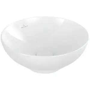 Villeroy & Boch Opzetwastafel, diameter 420 mm, zonder overloop, CeramicPlus, Stone White