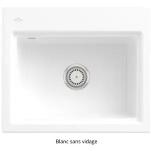 Evier Subway Style 60 S - VILLEROY & BOCH - Blanc - Céramique - Avec vidage manuel pas cher