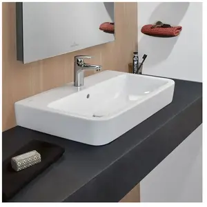 Villeroy & Boch O.Novo Met Kraangat En Overloop Opzetwastafel 60x46x17... pas cher