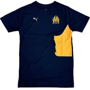 Puma, Hommes, T-shirt de sport, Tee de poche OM PUMATECH (XS), Bleu, X... pas cher