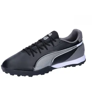 PUMA Chaussures de football unisexes King Match TT - Noir/blanc/gris foncé - Taille 44 EU, Puma Black PUMA White, Cool Dark Gray, 44 EU pas cher