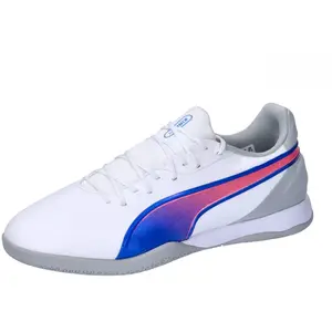 PUMA Chaussures de football King Match It unisexes, Puma Blanc Bluemazing Plat Gris Clair, 46 EU pas cher