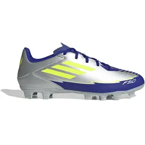 Comparateur de prix : adidas Mixte F50 CLUB Football boots FG/MG, silver met./solar yellow/lucid blue, 44 2/3 EU
