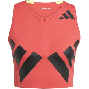 Débardeur crop femme adidas Adizero Road to Records Rouge L pas cher