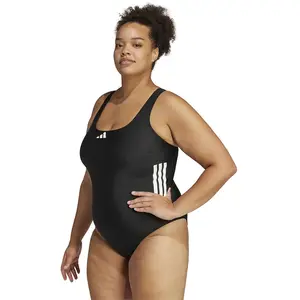 adidas Performance 3-Stripes C-Back Badpak (Grote Maat) - Dames - Zwart- 3X pas cher