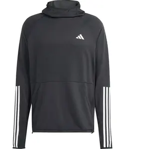 adidas Performance Own the Run 3-Stripes Hoodie - Heren - Zwart- L pas cher
