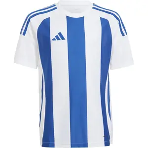 Adidas, Garçons, T-shirt de sport, T-shirt à rayures (128), Bleu, Blan... pas cher