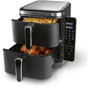 GOURMETmaxx FryUp Friteuse verticale à air chaud à double chambre - 10 L - 2800 Watt pas cher