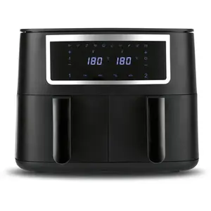 GOURMETmaxx Friteuse à air chaud double panier 2x 4l 2600W noir mat/in... pas cher