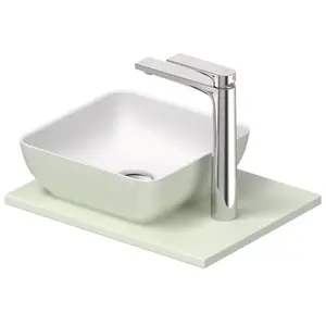 Duravit, Lavabo, Set lavabo Sivida, carré, 300x300mm, incl. console 410x330mm (330 mm, 410 mm)