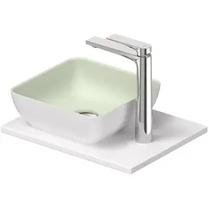 Duravit, Lavabo, Set lavabo Sivida, carré, 300x300mm, incl. console 410x330mm (300 mm, 300 mm)