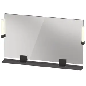 Duravit, Miroir, Sivida miroir, noir diamant mat, 1250x36x650mm, éclairage à poser, interrupteur à détect (73 x 135 cm)
