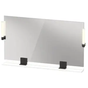 Duravit, Miroir, Sivida miroir, noir diamant mat, 1250x36x650mm, éclairage à poser, interrupteur à détect (125 x 65 cm) pas cher