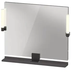 Duravit, Miroir, Sivida miroir, noir diamant mat, 850x36x650mm, éclairage à poser, interrupteur à détecte (85 x 65 cm)