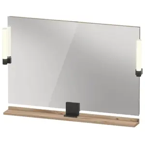 Duravit, Miroir, Sivida miroir, noir diamant mat, 1050x36x650mm, éclairage à poser, interrupteur à détect (105 x 65 cm)