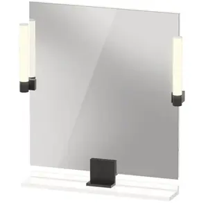 Duravit, Miroir, Sivida miroir, noir diamant mat, 650x36x650mm, éclairage à poser, interrupteur à détecte (65 x 65 cm)