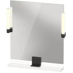 Duravit, Miroir, Sivida miroir, noir diamant mat, 650x36x650mm, éclairage à poser, interrupteur à détecte (65 x 65 cm)