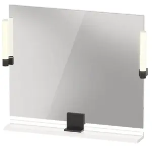 Duravit, Miroir, Sivida miroir, noir diamant mat, 850x36x650mm, éclairage à poser, interrupteur à détecte (73 x 93 cm)
