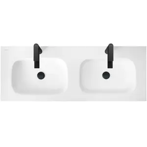 Duravit, Lavabo, Sivida lavabo double pour meuble, 2 trous pour robinet, sans trop-plein, 1290x485mm, blanc s (485 mm, 1290 mm)