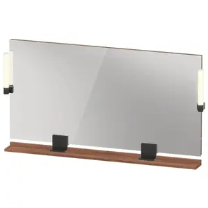 Duravit, Miroir, Sivida miroir, noir diamant mat, 1330x36x650mm, éclairage à poser, interrupteur à détect (133 x 65 cm)