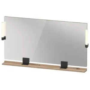 Duravit, Miroir, Sivida miroir, noir diamant mat, 1330x36x650mm, éclairage à poser, interrupteur à détect (133 x 65 cm)