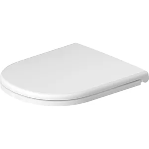 Duravit, Abattant WC, Siège de WC D-Code, fixation par vis, 374x433mm, blanc brillant, charnières en acier inoxy