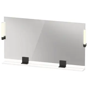 Duravit, Miroir, Sivida miroir, noir diamant mat, 1330x36x650mm, éclairage à poser, interrupteur à détect (133 x 65 cm) pas cher