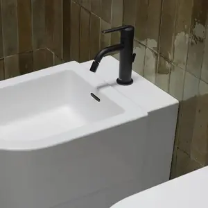 Duravit, Robinetterie de bidet, Mélangeur bidet avec tige de vidange, finition noire mate pas cher