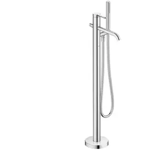 Duravit, Robinetterie de salle de bains, C.1 Mitigeur monocommandé pour bain au sol, saillie 201mm, support de douche et flexibles de douche