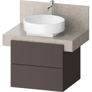 Duravit, Console de lavabo, Balcoon, sous-lavabo en console, suspendu, ardoise brun structuré mat, rectangulaire, technique pas cher