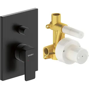 Duravit, Robinetterie de salle de bains, Manhattan Set de mitigeurs encastrés, 2 consommateurs, noir mat, MH4210008046, MH4210008046 pas cher