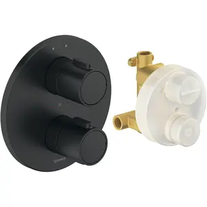 Duravit, Robinetterie de salle de bains, Robinetterie thermostatique Set thermostatique encastré, rosace ronde, 2 consommateurs, 24 l/min pas cher