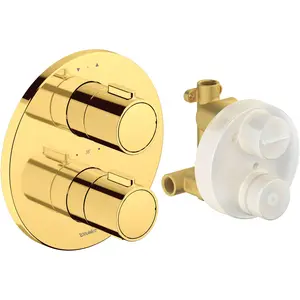 Duravit, Robinetterie de salle de bains, Robinetterie thermostatique Set thermostatique encastré, rosace ronde, 2 consommateurs, 24 l/min pas cher