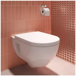 Duravit, Cuvette toilettes + bidet, WC suspendu D-Code, chasse d'eau b...