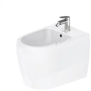 Duravit, Cuvette toilettes + bidet, Qatego Bidet au sol, 1 trou de robinetterie, avec trop-plein, 390x600x400mm pas cher