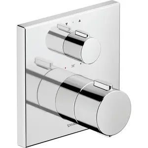 Duravit, Robinetterie de salle de bains, Robinet thermostatique, thermostat encastré, 2 consommateurs, carré, TH42000130 pas cher
