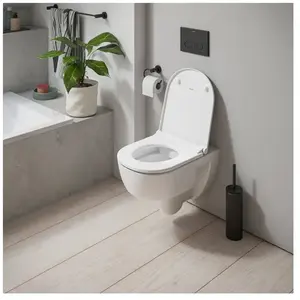Duravit, Cuvette toilettes + bidet, WC suspendu D-Code, avec charnière...