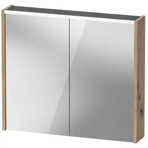 Duravit, Armoire de toilette, Armoire de toilette D-Code, prise type J (CH, LI), 2 portes, champ lumineux LED en haut, 800 (80 x 14.80 x 70 cm) pas cher